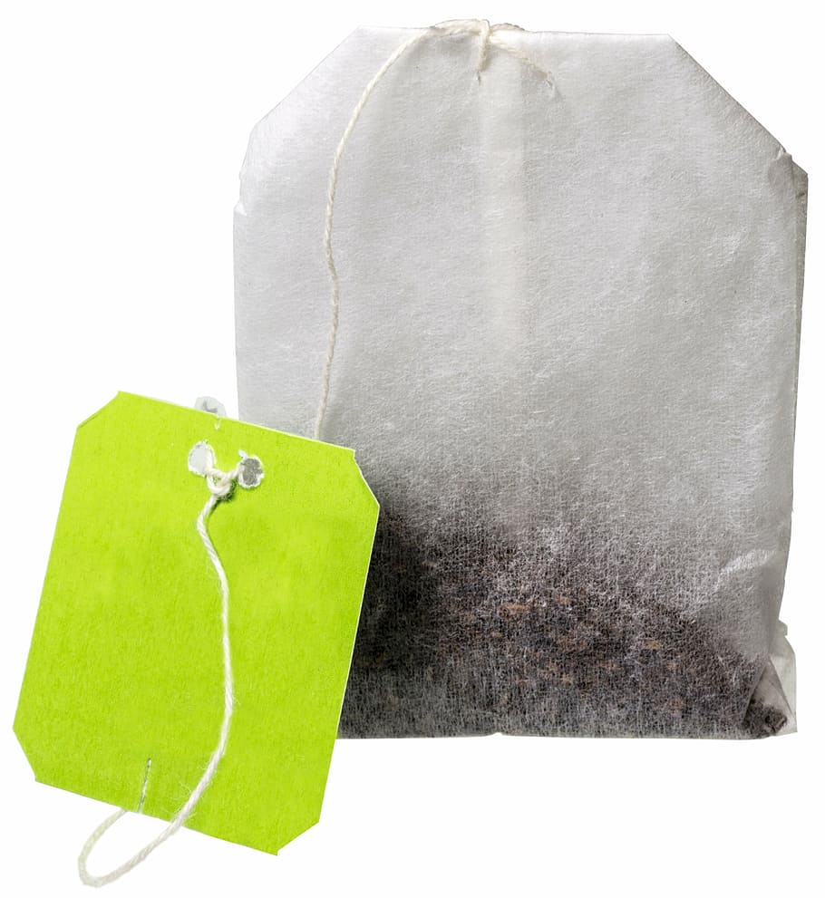 tea illustration, teabag, drink, natural, tea bag, paper, white background, HD wallpaper