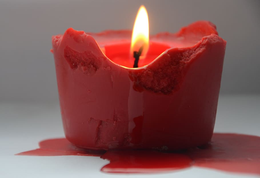 candle, fire, red, wick, burns, gothic, vampires, flame, burning HD wallpaper