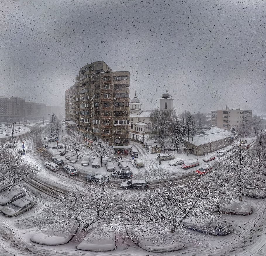 Snow, Sphere, Winter, Cold, city, weather, cityscape, architecture HD wallpaper