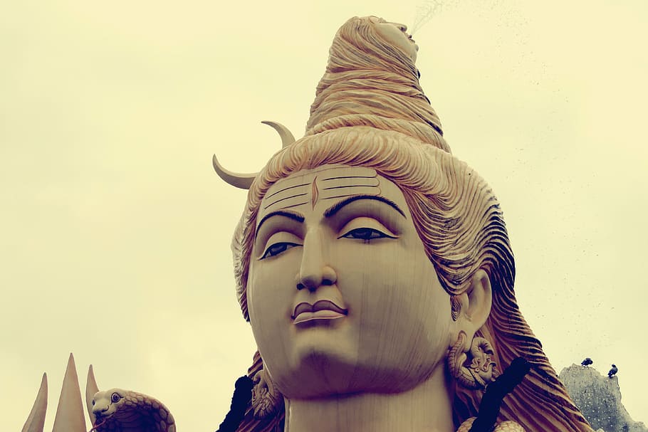 closeup of Lord Shiva statue, god, representation, art and craft