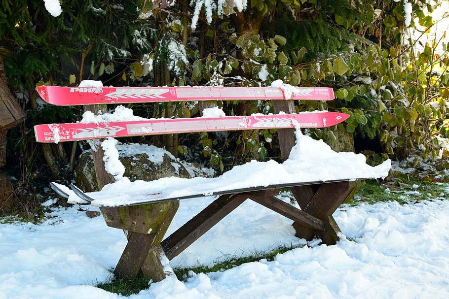 ski, bank, rest, snow, winter, outdoors, nature, season, cold temperature HD wallpaper
