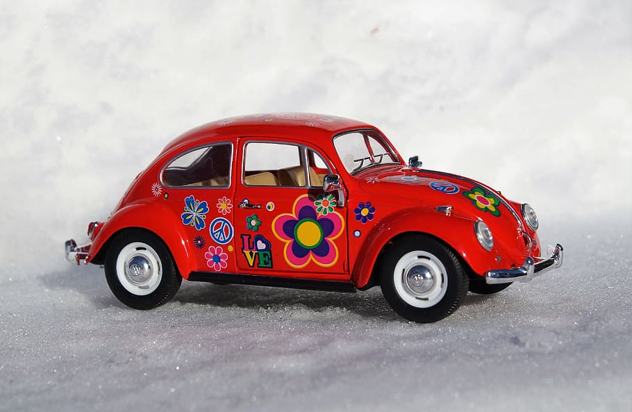 model car, auto, vehicles, vw, beetle, automotive, oldtimer HD wallpaper