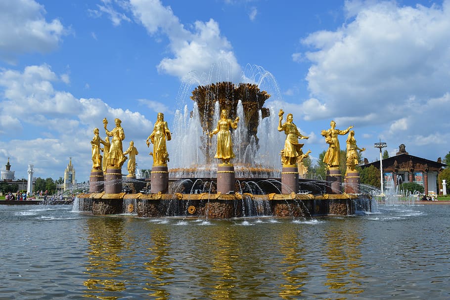 Peoples' Friendship Fountain, Enea, the ussr, the soviet union, HD wallpaper