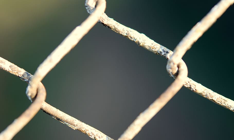 selective focus photography of gray chainlink fence, fencing, HD wallpaper