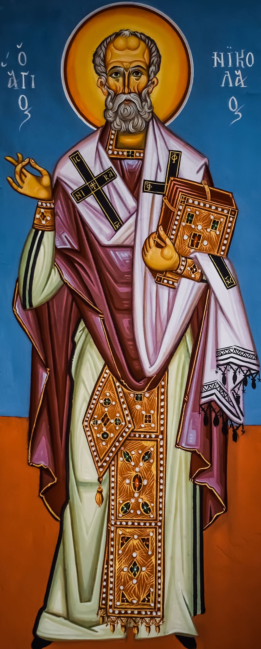 saint nickolas, ayios nikolaos, religion, painting, iconography, HD wallpaper