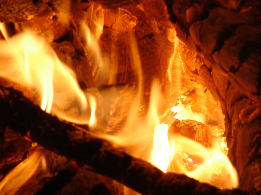 fire, glow, warm, autumn, fall, heat, hot, coals, embers, burn HD wallpaper