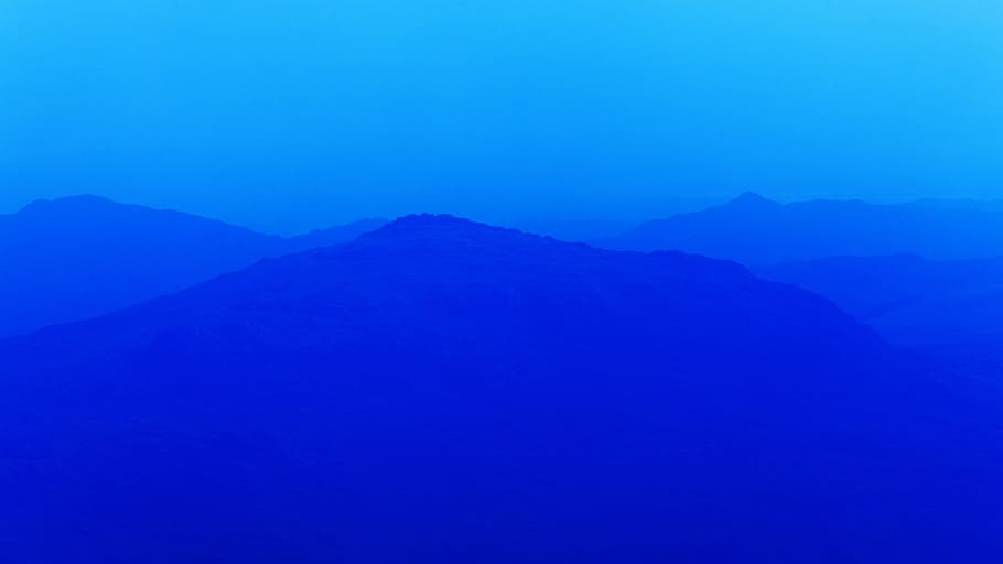blue, dark, high, hill, hills, landscape, mountain, outdoors HD wallpaper