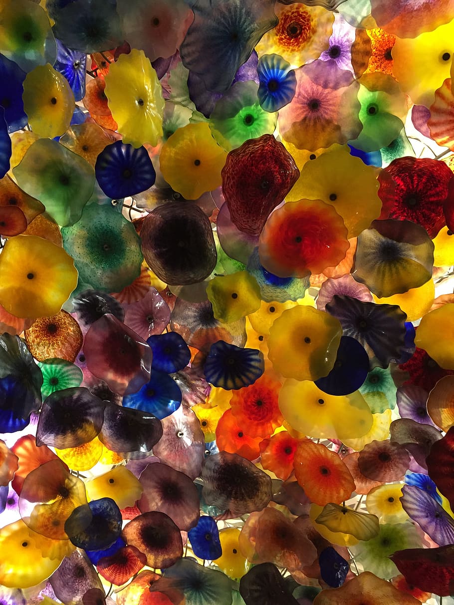 chihuly, pattern, color, glass, art, colorful, design, decoration, HD wallpaper