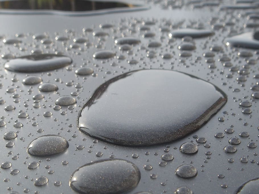 Puddle, Raindrop, Pool, water, liquid, wet, nature, abstract HD wallpaper