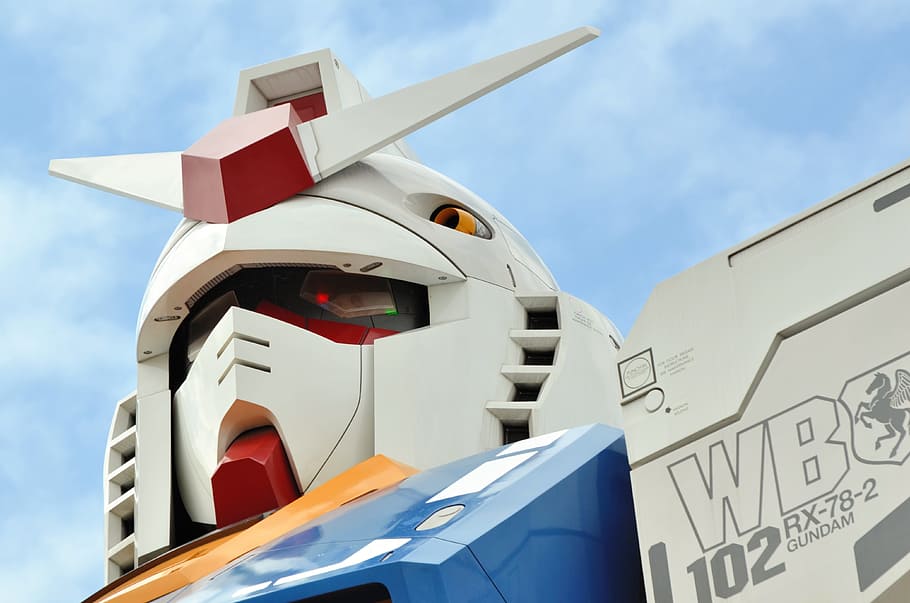 robot, sky, japan, transportation, low angle view, day, nature HD wallpaper