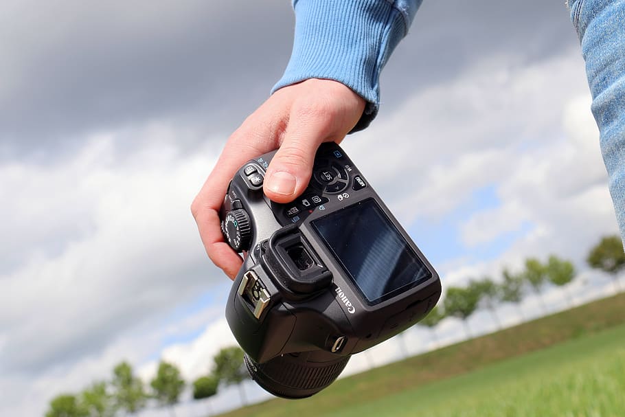 man, camera, photographer, canon, digital, dslr, human hand, human body part HD wallpaper