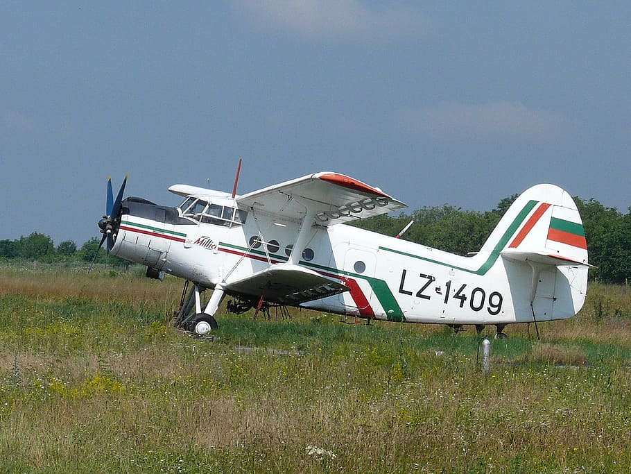 bulgaria, airport, agricultural aircraft, plane, biplane, mode of transportation