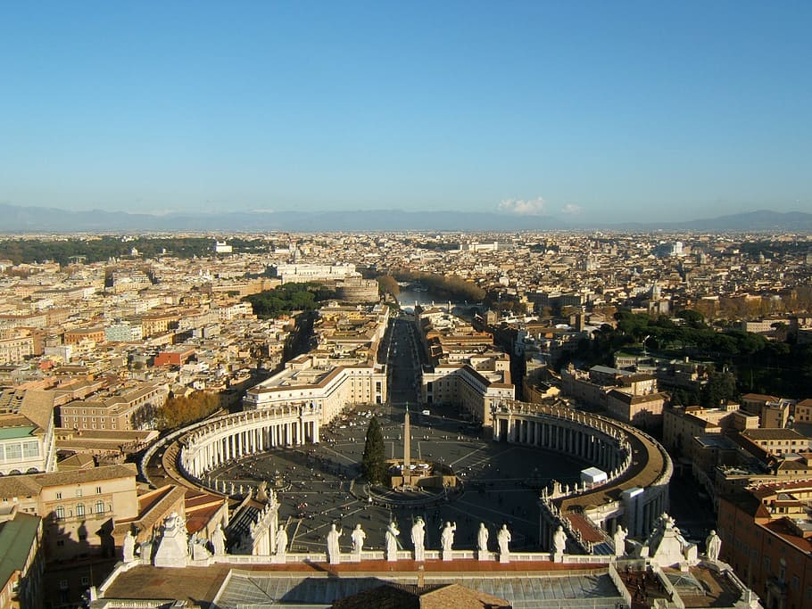 rome, john dory up, view from the dome, rome saint-pierre basilica, HD wallpaper