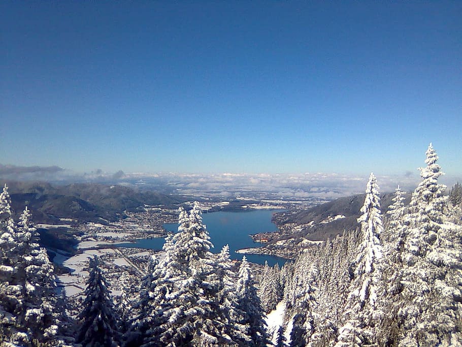tegernsee, wintry, bavaria, mountains, alpenblick, winter, cold temperature HD wallpaper