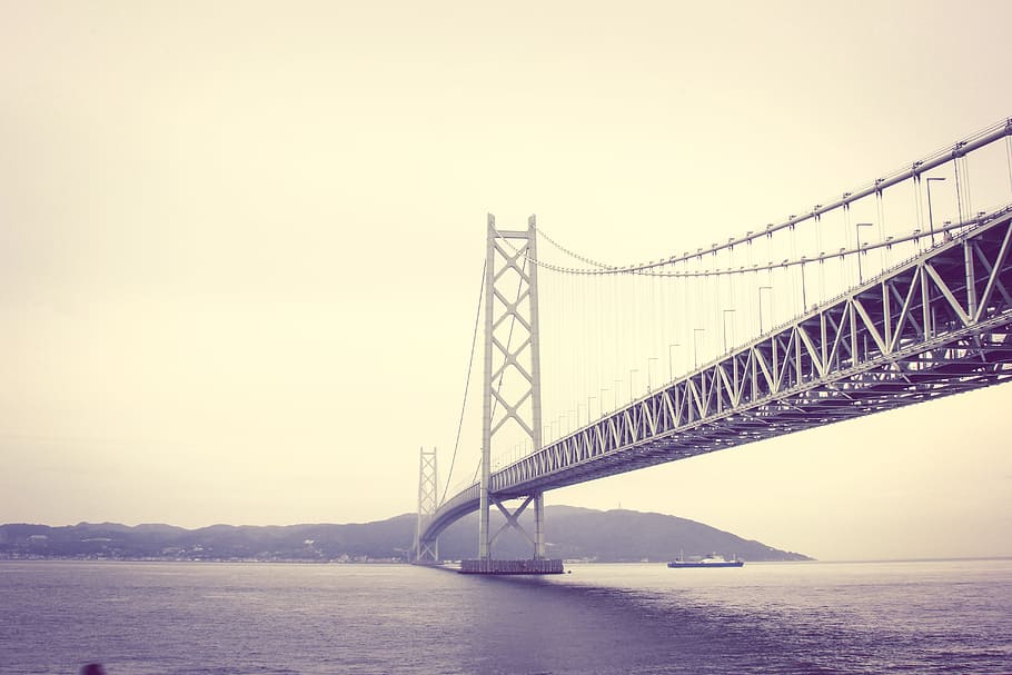 Monochrome Photography of Bridge, architecture, black-and-white HD wallpaper