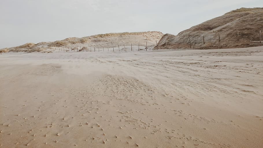 Dunes, photo of brown mountain during daytime, sand, beach, tracks HD wallpaper