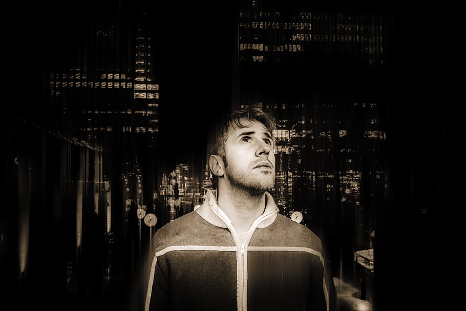 man looking up photo, revelation, contemplating, good-looking HD wallpaper