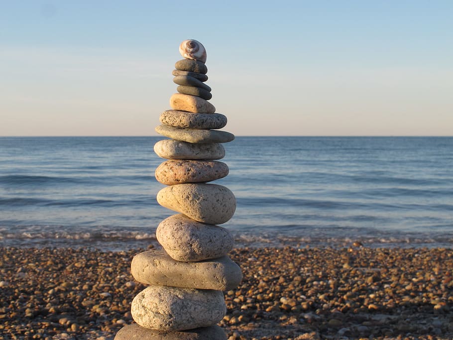 Rocks, Creation, Beach, Water, Waves, sky, sea-shell, nature HD wallpaper