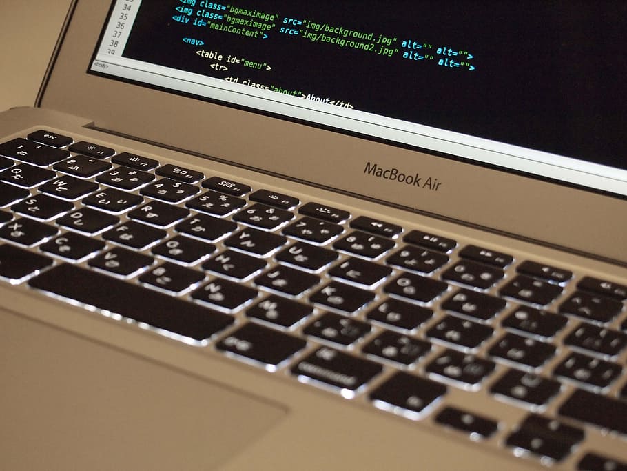 MacBook Air with turned on screen, apple, computer, pc, keyboard HD wallpaper