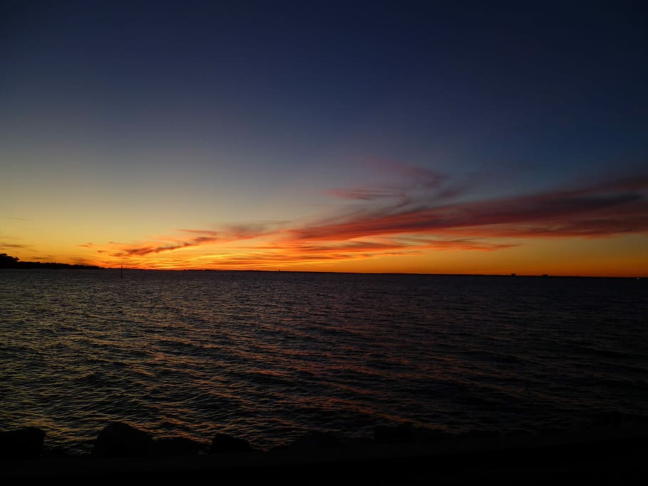 Ocean, Sunset Beach, Sea, beach sunset, summer, peaceful, scenics HD wallpaper