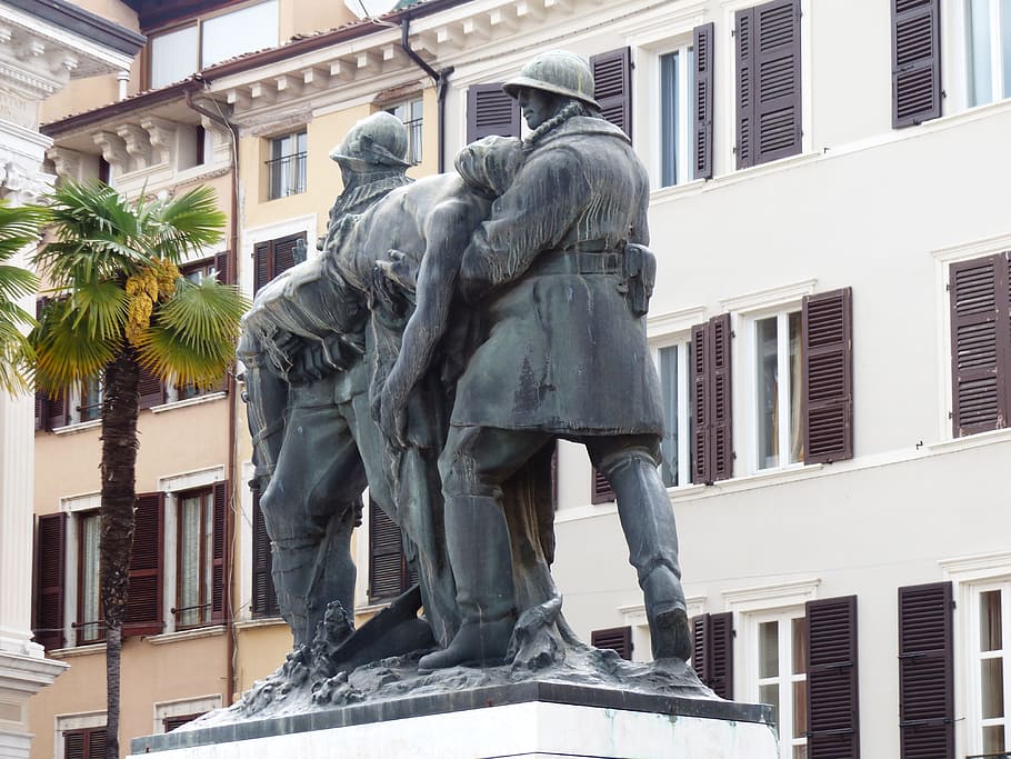 War Memorial, Monument, Soldiers, Salo, garda, west bank, brescia, HD wallpaper