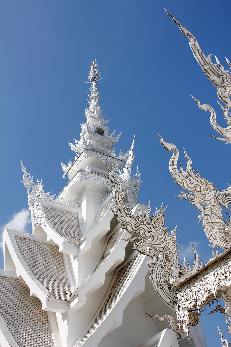 wat rong khun, temple, thailand, white temple, chiang rai, buddhism, HD wallpaper