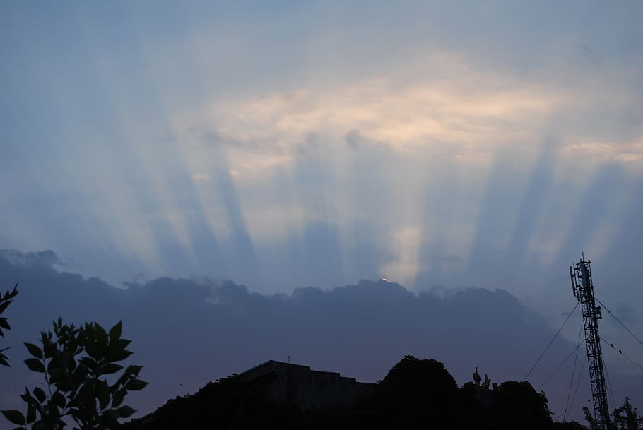 sunset, sky, clouds, cloud - sky, silhouette, beauty in nature HD wallpaper