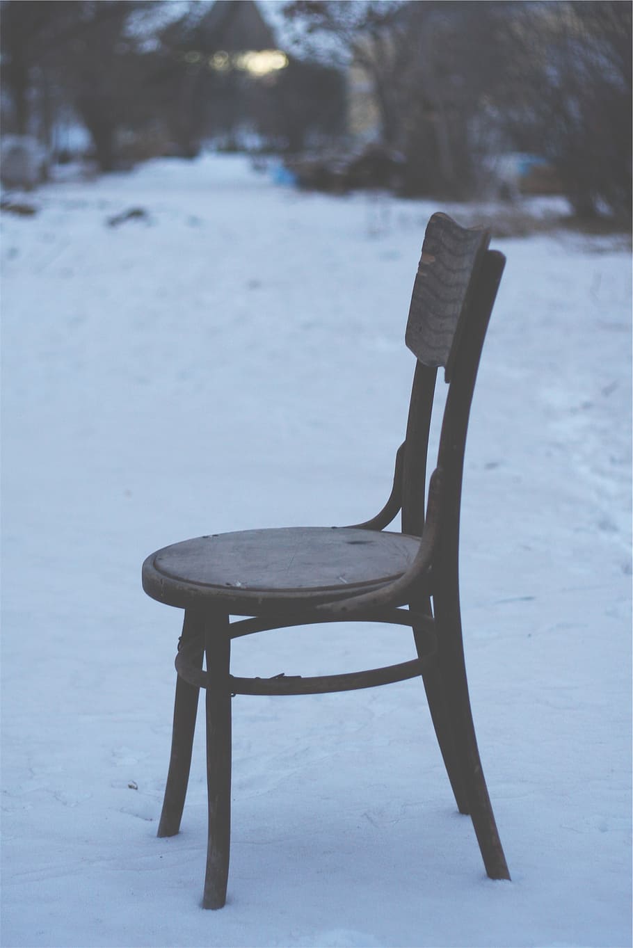 chair, winter, snow, cold temperature, seat, empty, absence HD wallpaper