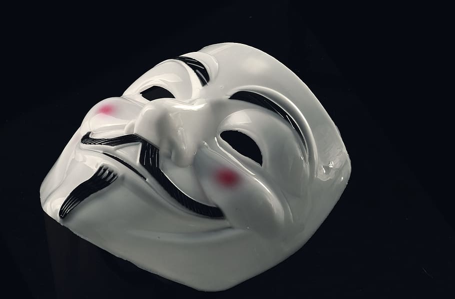 Guy Fawkes Mask, anonymous, creepy, design, disguise, mystery HD wallpaper
