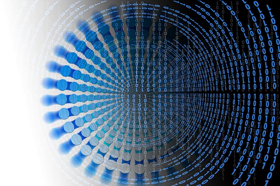 photo of blue number optical illustion, data, computer, internet HD wallpaper