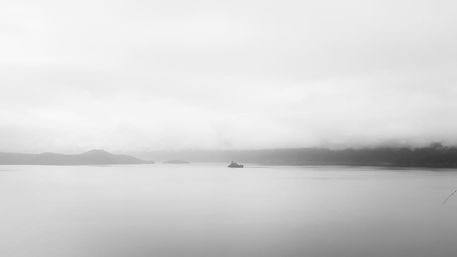 photo of body of water, nature, cloud - Sky, black And White HD wallpaper