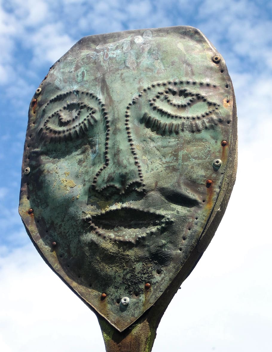 art, artwork, head, portrait, sculpture, metal, creativity HD wallpaper