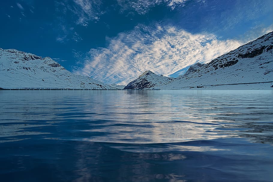 cold, glacier, snow, sea, clouds, cloudy skies, frost, frosty HD wallpaper