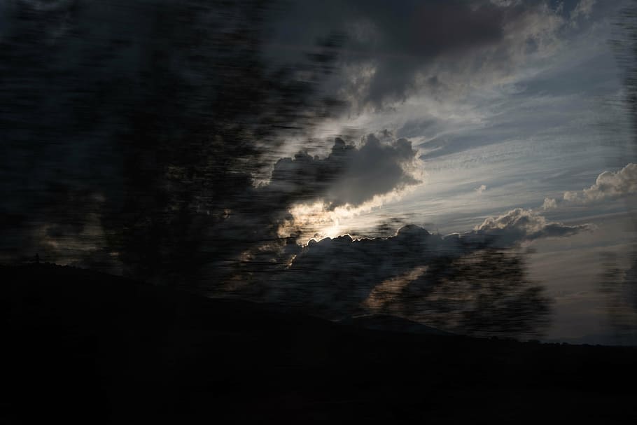 sunset, speed, clouds, dark, cloud - sky, beauty in nature HD wallpaper