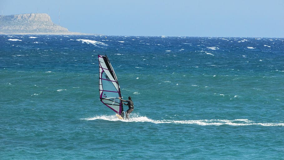 windsurfing, windsurfer, speed, action, water sport, sea, beauty in nature HD wallpaper