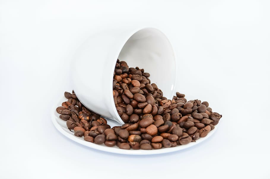 caffeine, coffee, coffee beans, mug, food and drink, studio shot HD wallpaper