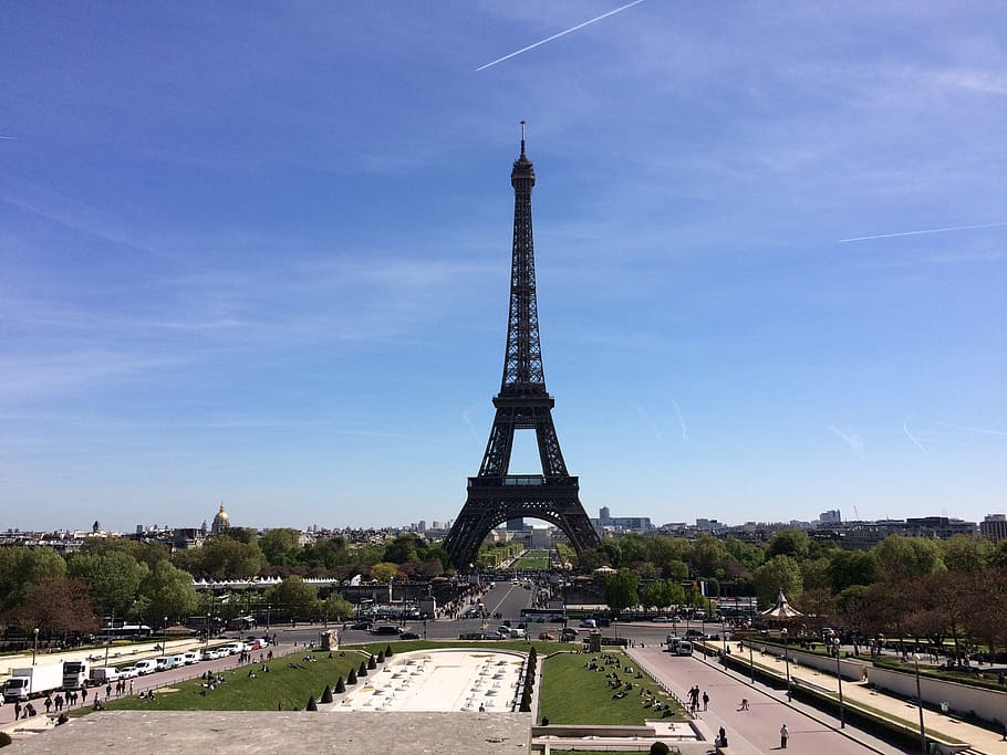Paris, Eiffel Tower, place of human rights, paris - France, famous Place, HD wallpaper