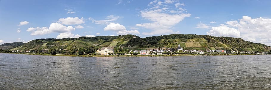 panorama, andernach, germany, water, architecture, building exterior HD wallpaper