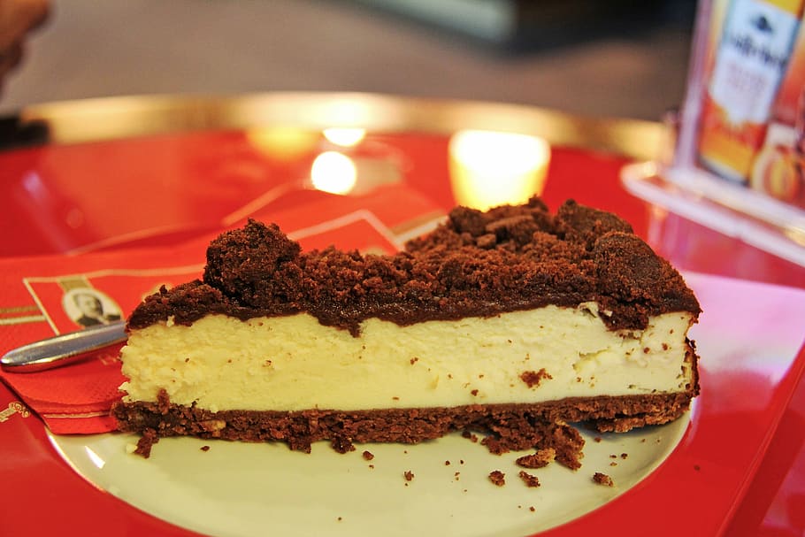 sliced chocolate cake on white plate, Cheesecake, Tea, Delicious HD wallpaper