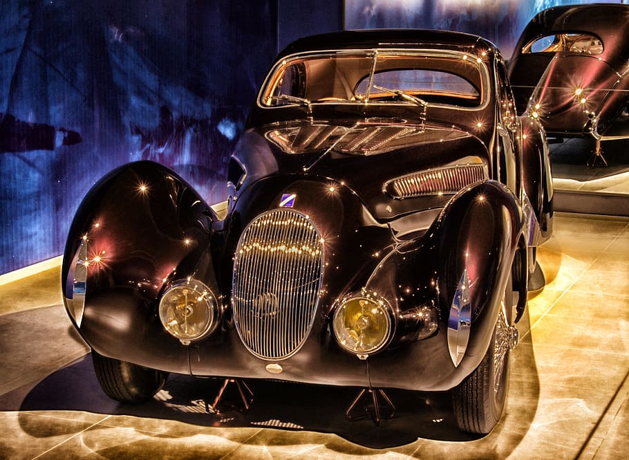 black car die-cast, talbot lago, 1937, automobile, hdr, vehicle, HD wallpaper