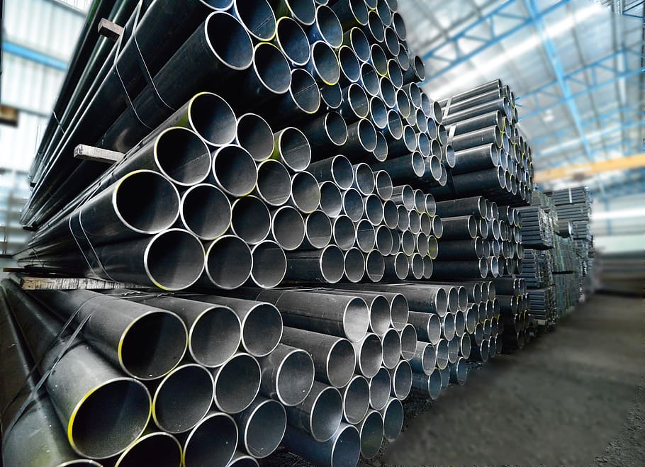 Steel, Construction Materials, industry, pipe - Tube, warehouse, HD wallpaper