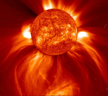 star with flares digital wallpaper, sun, coronal mass ejection HD wallpaper