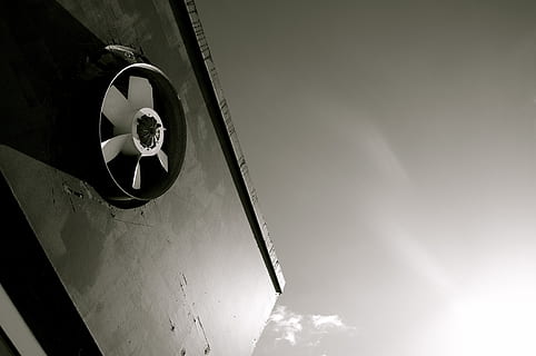 architecture, construction, wind, air, fan, black, white, propeller HD wallpaper
