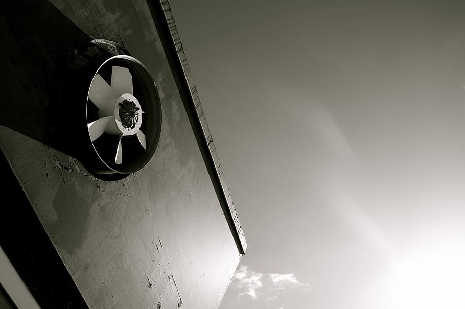 architecture, construction, wind, air, fan, black, white, propeller HD wallpaper