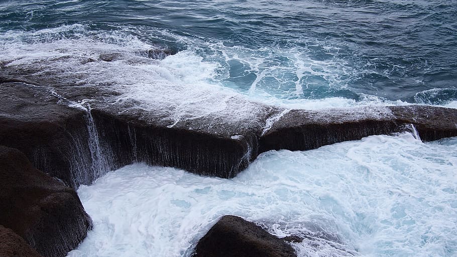 ocean, sea, water, waves, storm, motion, beauty in nature, aquatic sport HD wallpaper