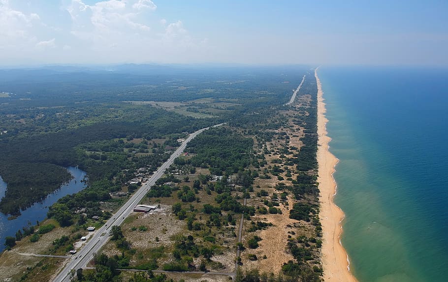 drone, dji spark, aerial view, water, sea, scenics - nature HD wallpaper