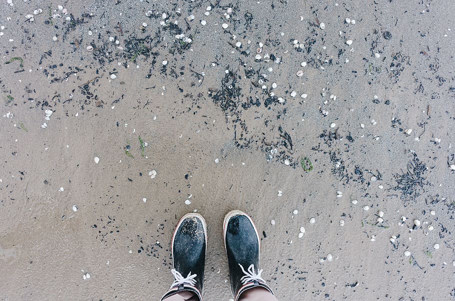 On the beach, nature, other, shoe, outdoors, human Foot, low section HD wallpaper