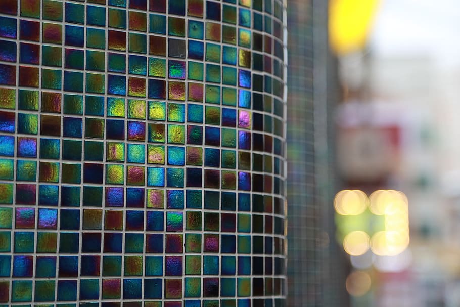 closeup photography of iridescent glass, wall, alley, rainbow HD wallpaper