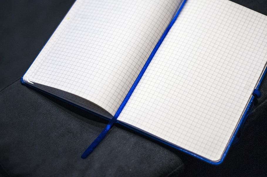 white ruled paper on gray surface, black, graphing, book, notebook HD wallpaper