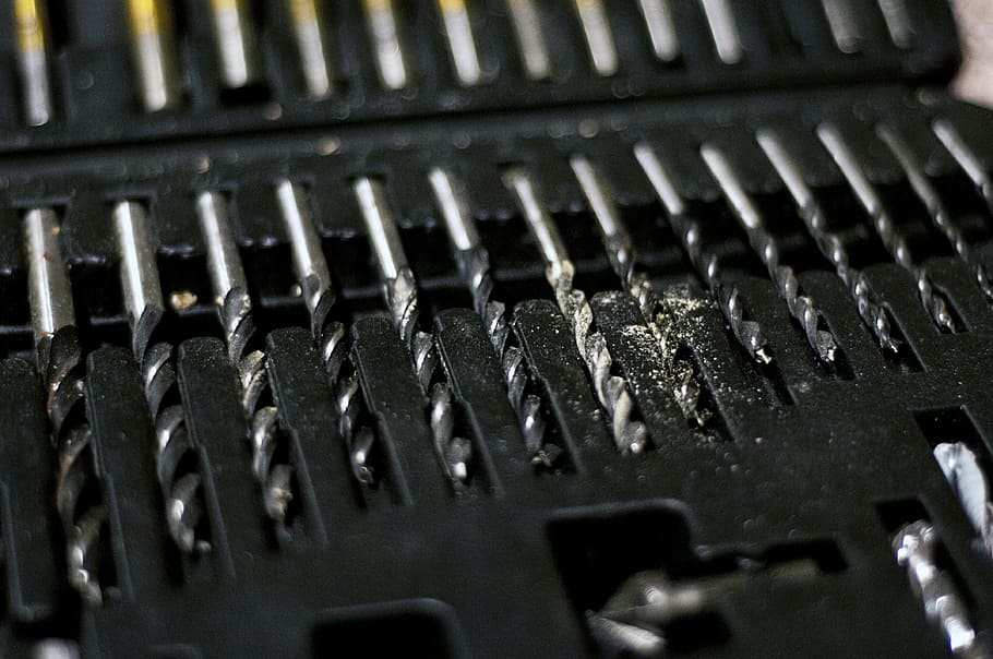 drills, bits, tools, construction, close-up, selective focus HD wallpaper